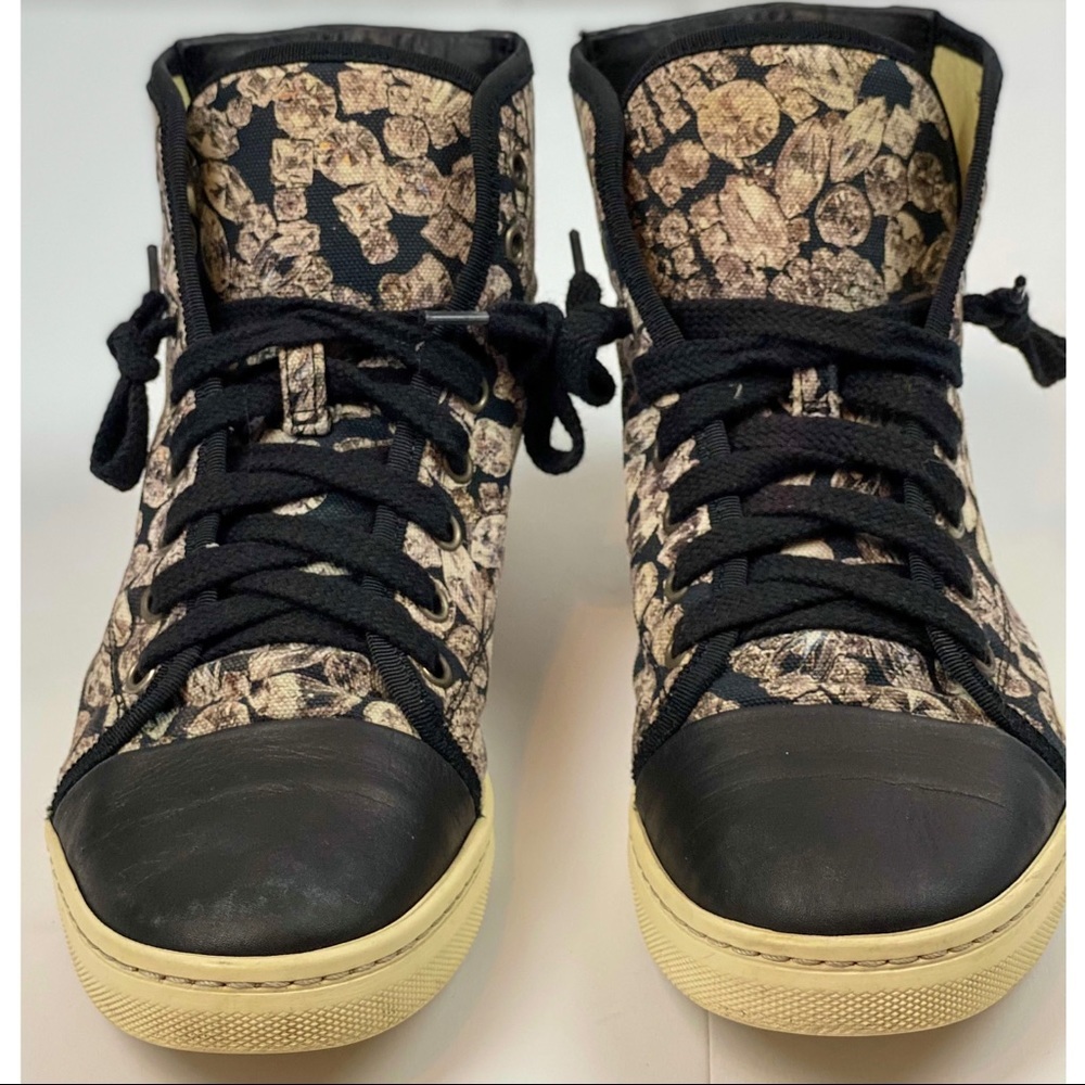 Lanvin Diamond Print Canvas Sneakers, size 38EU - Picture 3 of 12